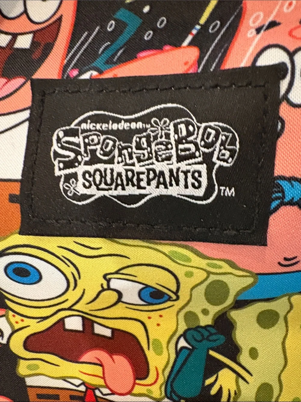 SpongeBob Faces Print Backpack - Colorful Cartoon Design